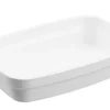 SAINT ROMAIN Ravier rectangulaire blanc fibre végétale 14 cm Liliroc