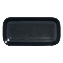 Ravier rectangulaire noir porcelaine vitrifiée 22 cm Karbon - RAK Clearance