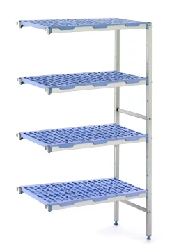 TOURNUS Rayonnage additionnel aluminium anodisé 155,3 cm x 175 cm 150 kg 4 étagères Hot