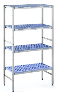 Rayonnage aluminium anodisé 99,2 cm x 175 cm 150 kg 4 étagères - TOURNUS Discount