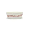 SERAX Saladier rond blanc swirl - stripes rouge grès émaillé Ø 28,5 cm Feast By Ottolenghi Outlet
