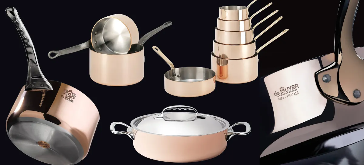 DE BUYER Sauteuse droite cuivre inox Ø 24 cm 7,5 cm 3 L Prima Matera Best