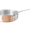 MAUVIEL Sauteuse droite cuivre inox inox 18/10 Sans revêtement Sans couvercle Ø 24 cm 7,5 cm 3 L M'6s Sale
