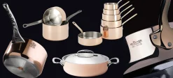 Sautoir bombé cuivre inox Sans revêtement Avec couvercle Ø 28 cm 10 cm 4,9 L Prima Matera - DE BUYER Sale
