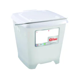 Seau Avec couvercle blanc plastique 30,5x33x28 cm 12 L fond plein parois pleines - GILAC Sale