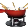 Service à fondue 6 personnes rouge fonte d'acier 22,5 cm - Aucune Outlet