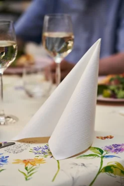 Serviette blanc non tissé 40x40 cm lin (45 pièces) - DUNI Hot