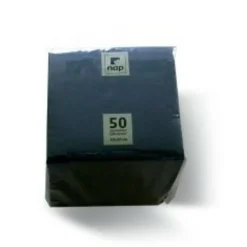 PRO.MUNDI Serviette cocktail noir ouate de cellulose 20x20 cm Lisah (50 pièces) Clearance