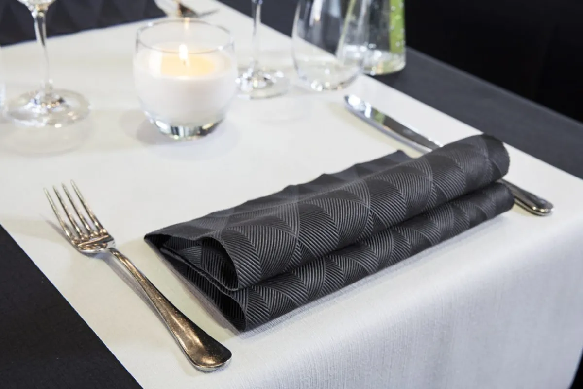 DUNI Serviette noir non tissé 48x48 cm Elegance Lily (40 pièces) Online