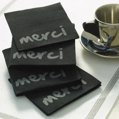 Serviette noir ouate de cellulose 20x20 cm Celi Ouate (50 pièces) - MANUFACTURE DE L'EPHEMERE Outlet
