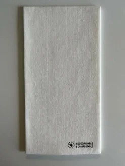 MANUFACTURE DE L'EPHEMERE Serviette pliée en 8 blanc spunlaid 48x48 cm Celytiss (40 pièces) Sale