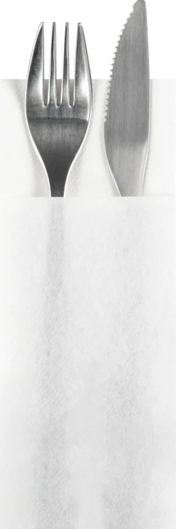 ESSENTIALS COLLECTION Serviette rond blanc non tissé 40x32 cm pliée en 8 Basik Soft (50 pièces) Clearance