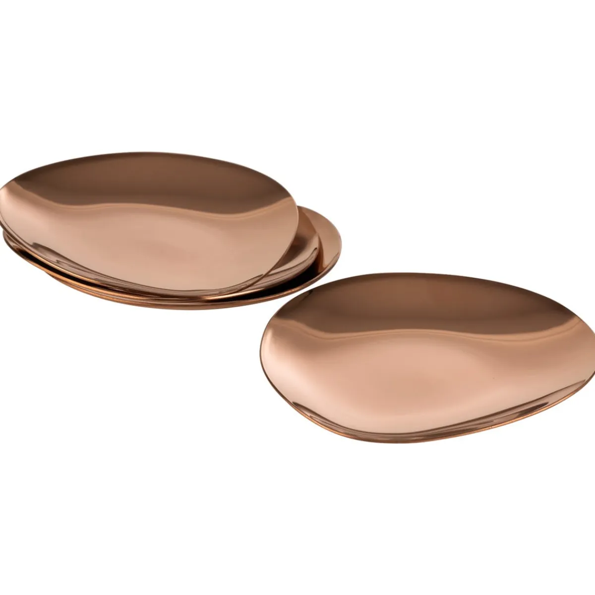 Set de 4 assiettes mise en bouche inox 18/10 cuivre 9x9 cm Pebbles - APS New