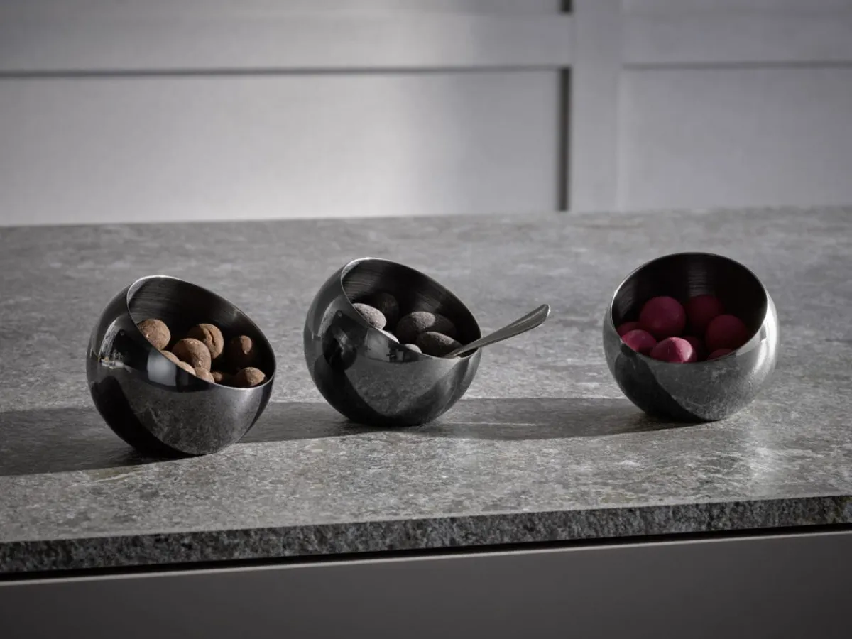 Set de 3 coupelles boule inox noir Ø 8 cm 7 cm 0,1 L Sphere - APS