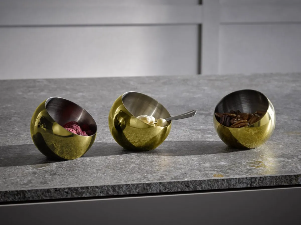 Set de 3 coupelles boule inox or Ø 8 cm 7 cm 0,1 L Sphere - APS New