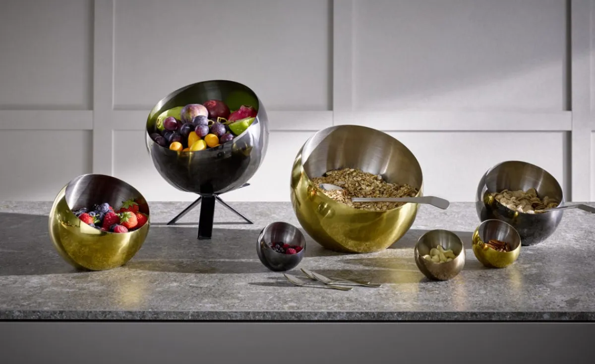 Set de 3 coupelles boule inox or Ø 8 cm 7 cm 0,1 L Sphere - APS New