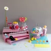 Set de 3 présentoirs résine Nacryl® rose 49,5x19,5x12 cm - MEALPLAK Discount