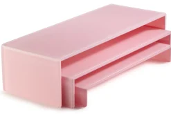 Set de 3 présentoirs résine Nacryl® rose 49,5x19,5x12 cm - MEALPLAK Discount