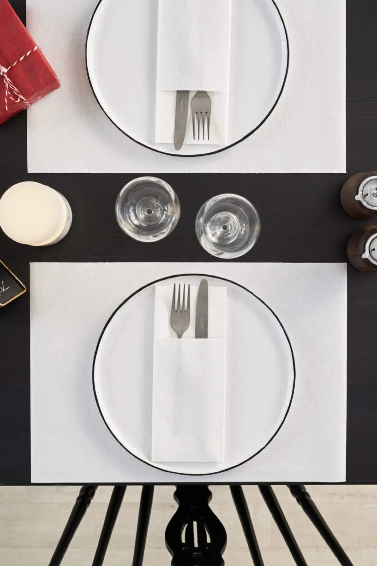 DUNI Set de table blanc non tissé 30x43 cm Evolin (70 pièces) Sale