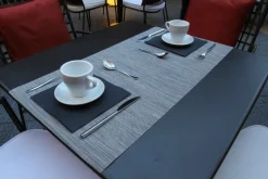 PIO TAVOLA Set de table gris plastique 36,5x46,5 cm Santorini New