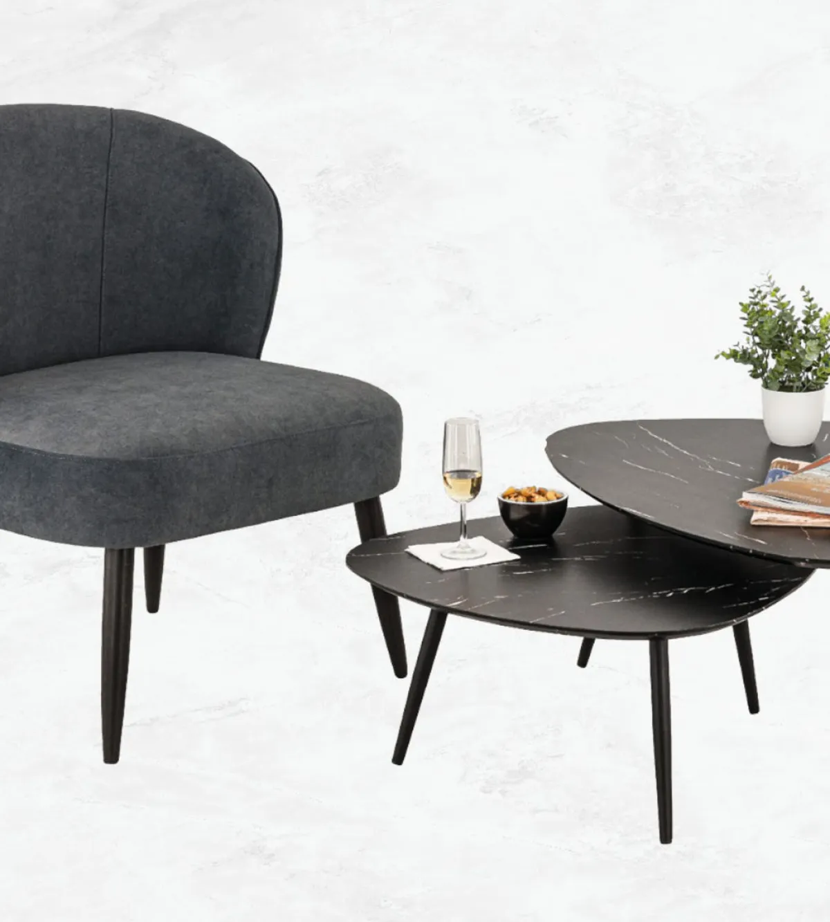 Set de 2 tables d'intérieur noir Maryne - FLEXMOB