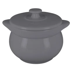RAK Soupière avec couvercle rond gris porcelaine vitrifiée Ø 10,8 cm Chefs Fusion Sale