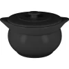 RAK Soupière avec couvercle rond noir porcelaine vitrifiée Ø 15,7 cm Chefs Fusion Clearance