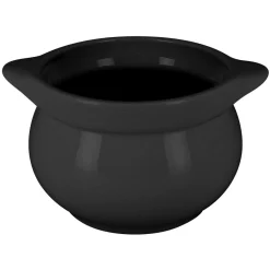 RAK Soupière avec couvercle rond noir porcelaine vitrifiée Ø 10,8 cm Chefs Fusion Outlet