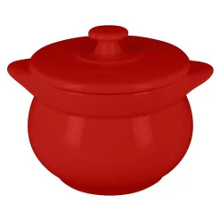 RAK Soupière avec couvercle rond rouge porcelaine vitrifiée Ø 10,8 cm Chefs Fusion Discount