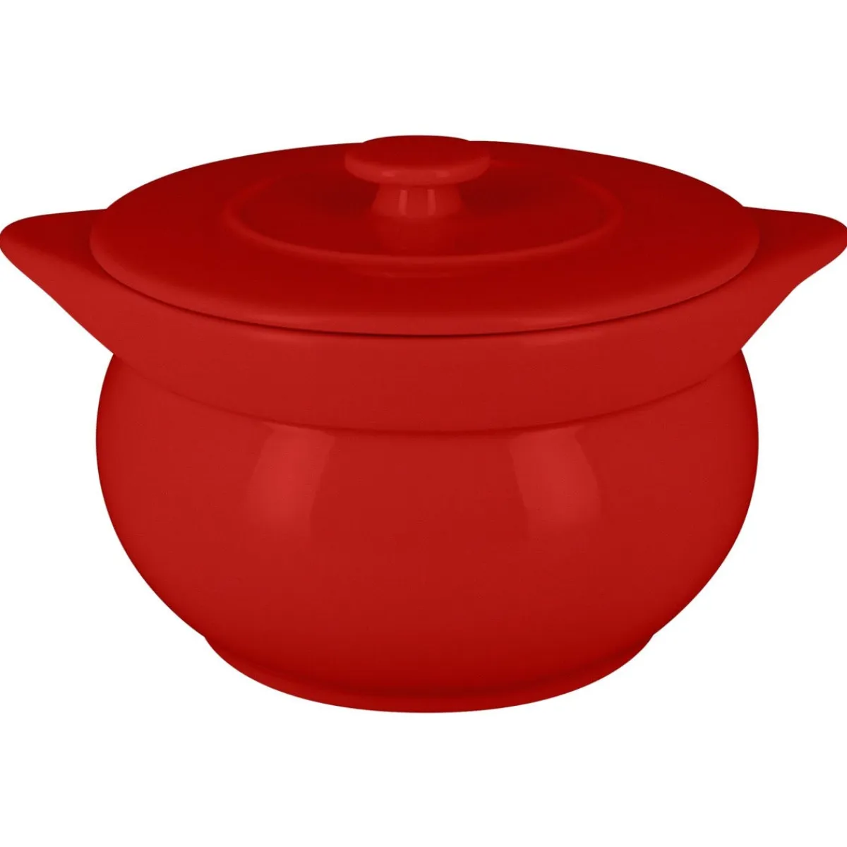 Soupière avec couvercle rond rouge porcelaine vitrifiée Ø 15,7 cm Chefs Fusion - RAK