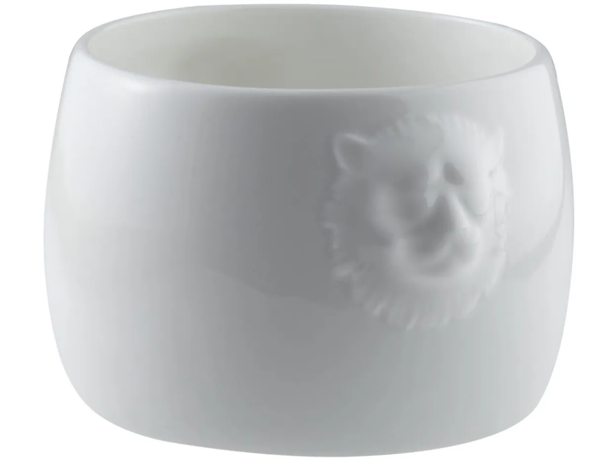 Soupière tête de lion rond blanc porcelaine Ø 9,5 cm Leo - PRO.MUNDI New