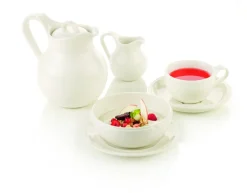Sous-tasse à bouillon rond ivoire porcelaine vitrifiée Ø 17 cm Anna - RAK Sale
