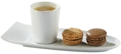 PRO.MUNDI Sous-tasse à café gourmand ovale blanc porcelaine 23 cm Prismo Sale