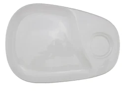 Sous-tasse à café gourmand ovale ivoire porcelaine 23 cm - PRO.MUNDI Outlet