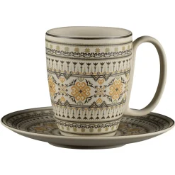 Sous tasse à café/thé rond Argila Décor Genoa porcelaine Ø 17 cm Earth - RAK Hot