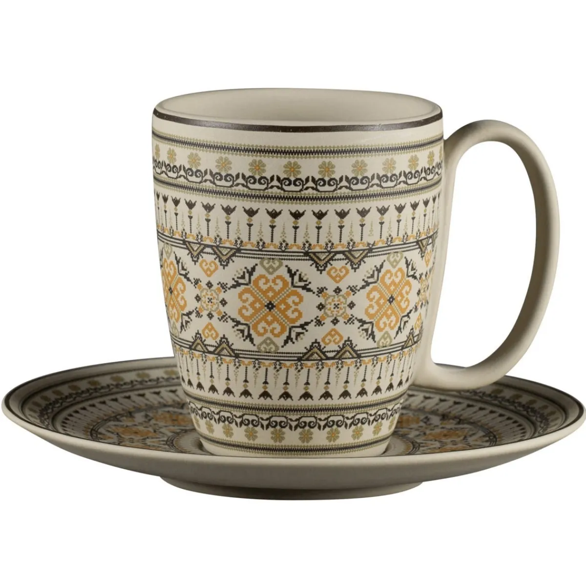 Sous tasse à café/thé rond Argila Décor Genoa porcelaine Ø 17 cm Earth - RAK Hot