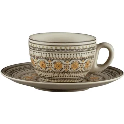 Sous tasse à café/thé rond Argila Décor Genoa porcelaine Ø 17 cm Earth - RAK Hot