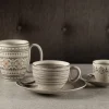RAK Sous tasse à café/thé rond Argila Décor Larissa porcelaine Ø 17 cm Earth Clearance