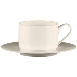 Sous tasse à café / thé rond blanc porcelaine bone china Ø 17,3 cm Fedra - RAK New