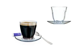 Sous tasse à café transparent verre trempé Ø 112 mm Arcadie - ARCOROC Outlet