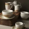 DUDSON Sous tasse à cappuccino rond beige porcelaine vitrifiée Ø 15,6 cm Finca Sanstone Best