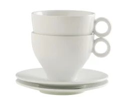 PRO.MUNDI Sous-tasse à cappuccino / thé rond blanc porcelaine Ø 15 cm Slim O Hot