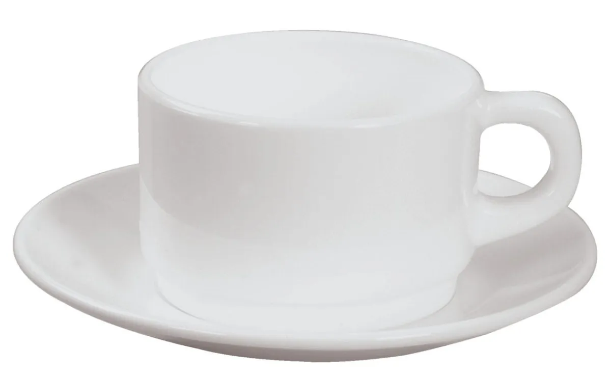 Sous-tasse à déjeuner rond blanc verre opal Ø 16 cm Opal Blanc - ARCOROC Sale