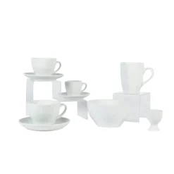 PRO.MUNDI Sous-tasse à déjeuner rond blanc porcelaine Ø 16 cm Emotions Outlet