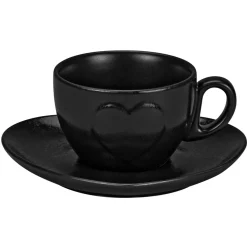 Sous tasse double empreinte noir porcelaine 16 cm Cliché - RAK Discount