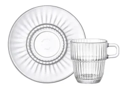 BORMIOLI ROCCO Sous-tasse double expresso transparent verre trempé Ø 14 cm Barshine New