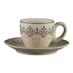 Sous tasse à espresso rond Argila Décor Cartagena porcelaine Ø 12,5 cm Earth - RAK Sale