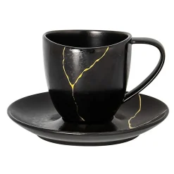 RAK Sous tasse à espresso rond noir porcelaine Ø 12 cm Kintzoo Outlet
