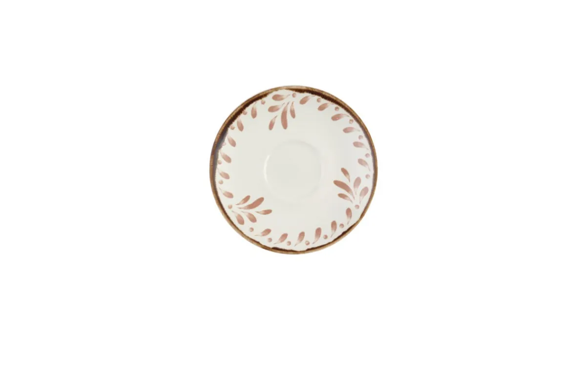 Sous tasse à espresso rond terracotta porcelaine vitrifiée Ø 11,8 cm Harvest Mediterranean - DUDSON Hot