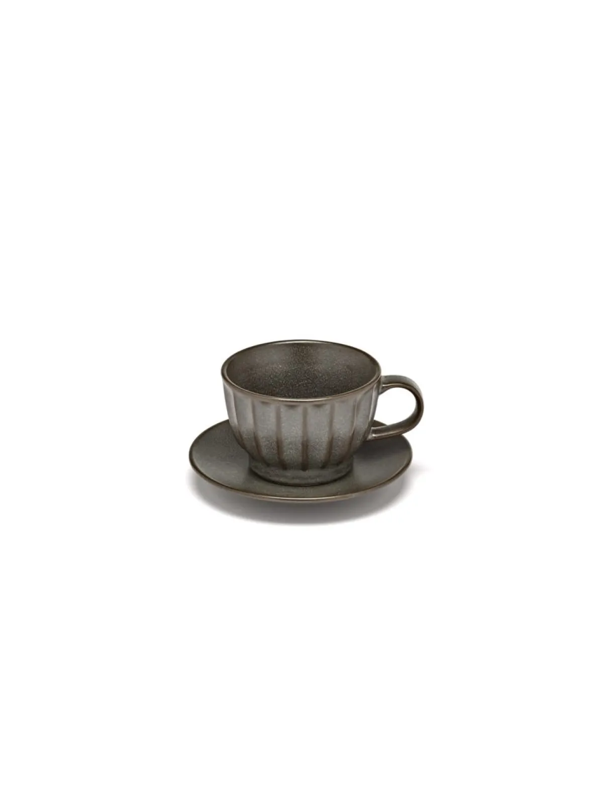 SERAX Sous tasse à espresso rond vert grès émaillé Ø 12 cm Inku